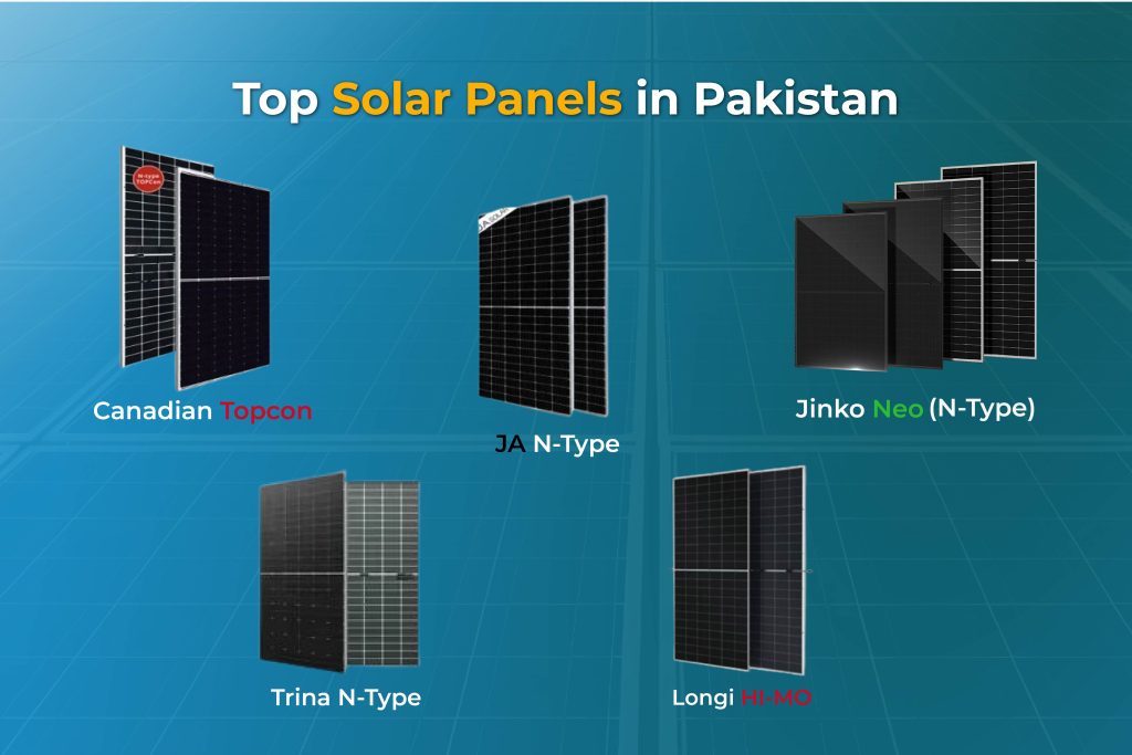 Best solar panels in Pakistan – LONGi, Jinko, Canadian Solar, JA Solar high-efficiency panels